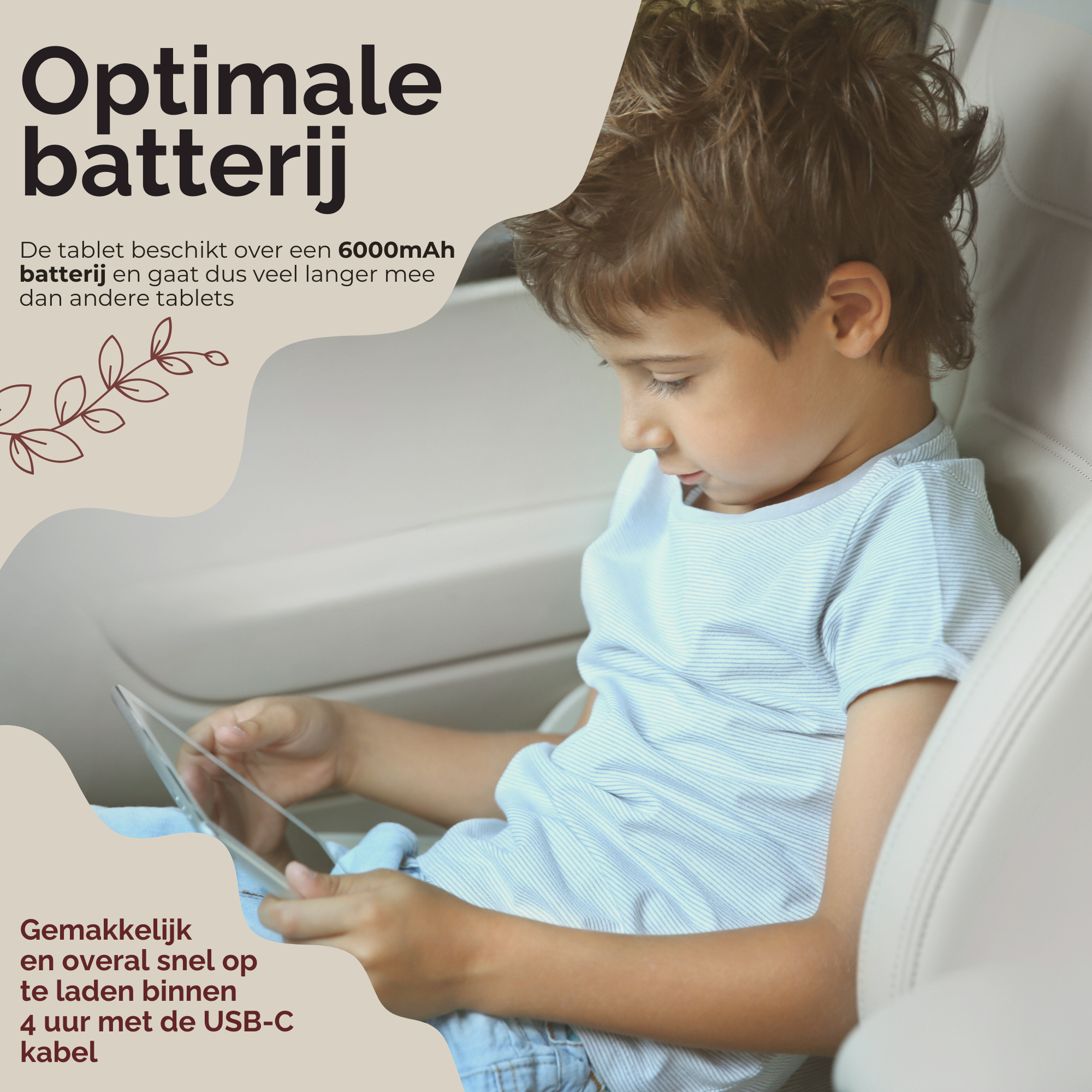 NilaFee® Educatieve Kindertablet - Tablet kinderen - 128 GB - Octocore - Complete Set Play Store - Simkaart - Ook voor volwassenen - Ophangkoord Auto - Pen - Kids Tablet - Oudercontrole - Kindertablet vanaf 3 jaar - Zand
