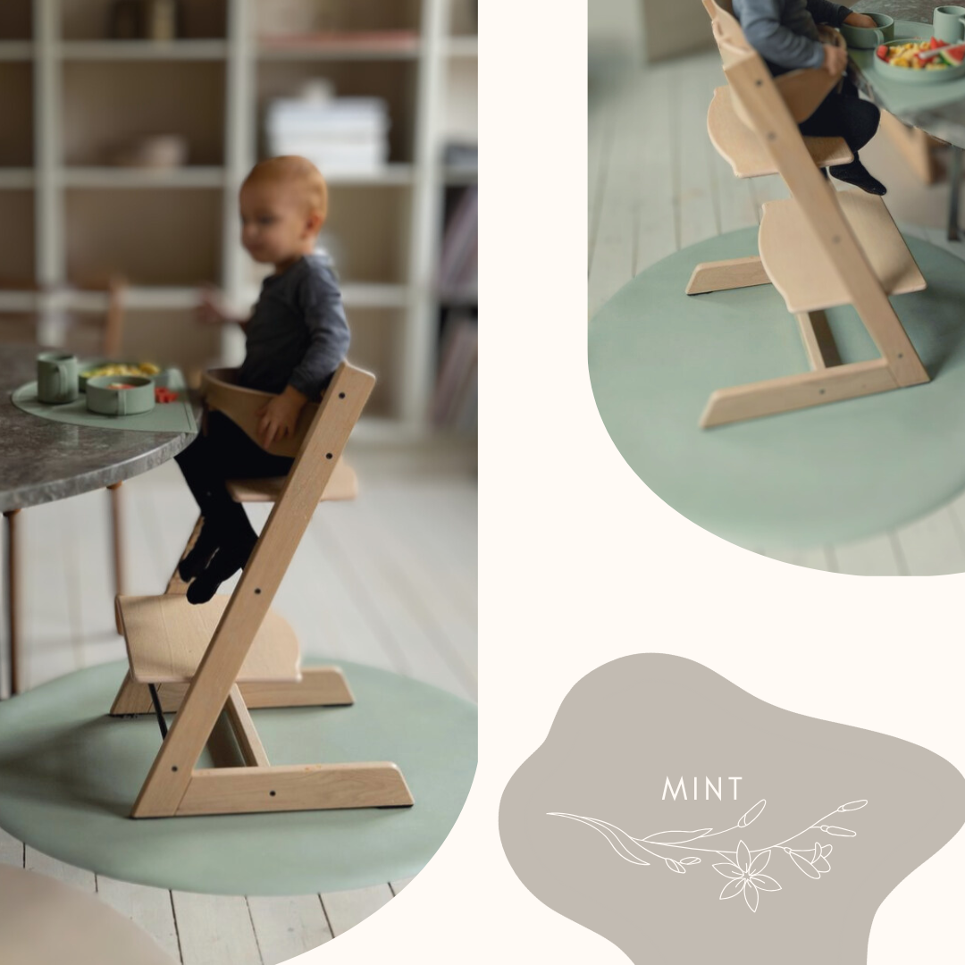 NilaFee - Knoeimat - Vloerbeschermer - Kinderstoel - 107 cm - PVC - Verschillende kleuren - Mint