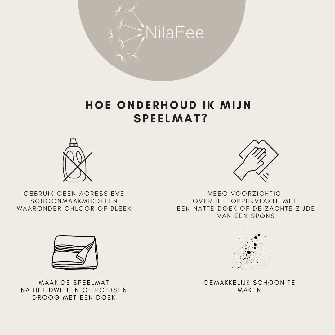 NilaFee - Speelmat Baby - Opvouwbaar - Dubbelzijdig - White Terrazzo - Avonturenpad