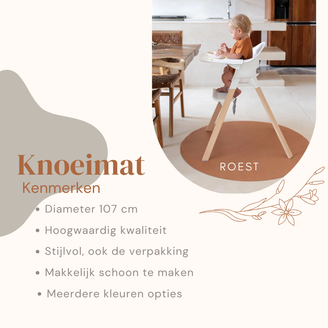 NilaFee - Knoeimat - Vloerbeschermer - Kinderstoel - 107 cm - PVC - Verschillende kleuren - Zand