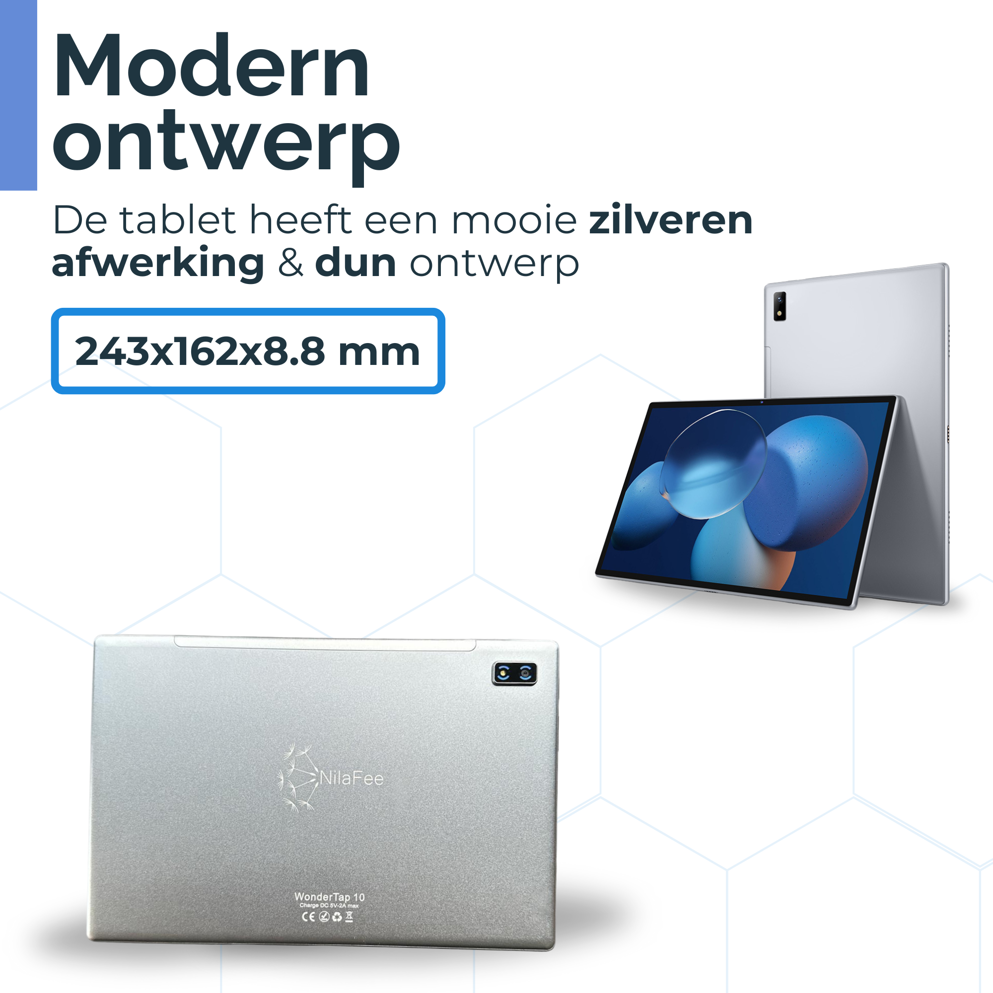 NilaFee® Educatieve Kindertablet - Tablet kinderen - 128 GB - Octocore - Complete Set Play Store - Simkaart - Ook voor volwassenen - Ophangkoord Auto - Pen - Kids Tablet - Oudercontrole - Kindertablet vanaf 3 jaar - Zwart