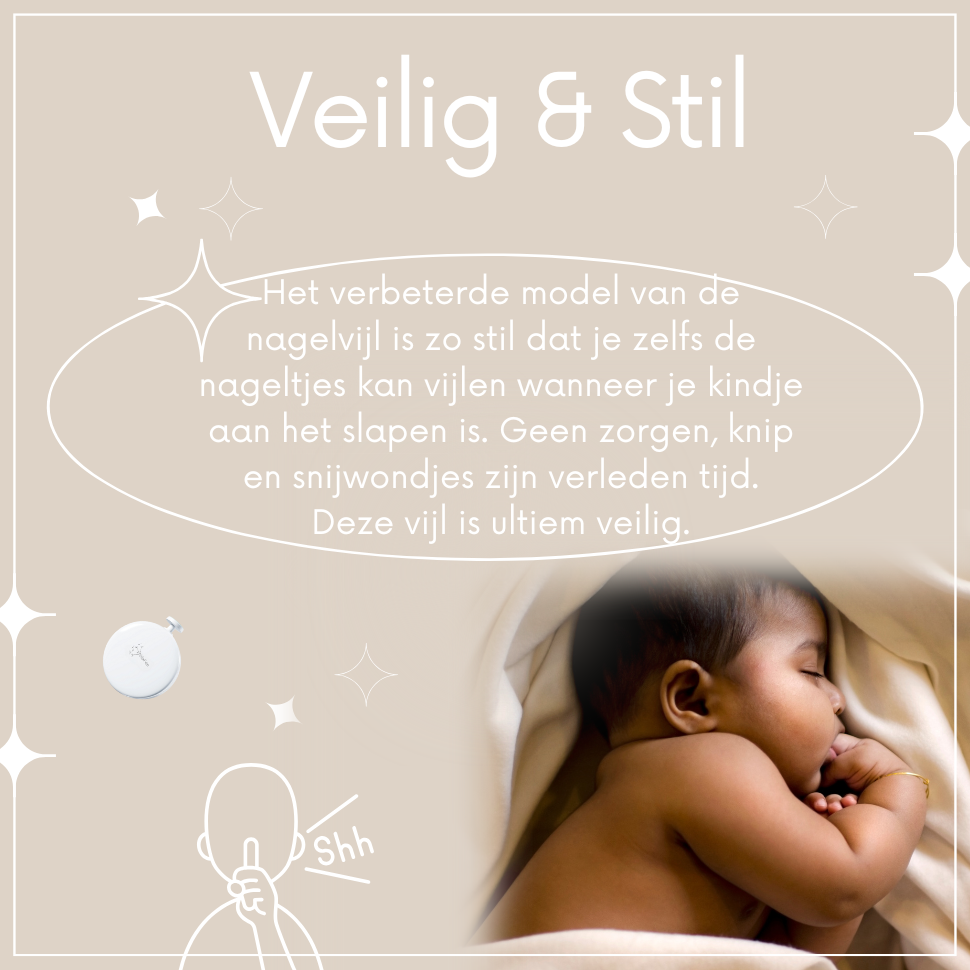 NilaFee® Elektrische Babynagelvijl - Veilig & Geruisloos met 7 Opzetstukken voor Baby's, Peuters en Puppies - Inclusief Batterij